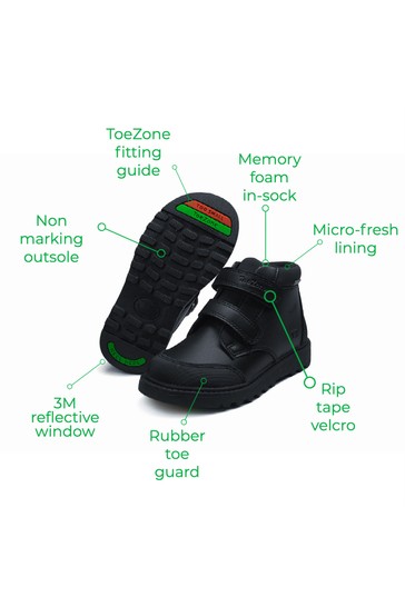 ToeZone Black Twin Strap Boots