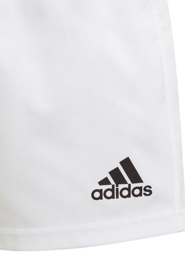 adidas Youth White Rugby 3 Stripe Shorts