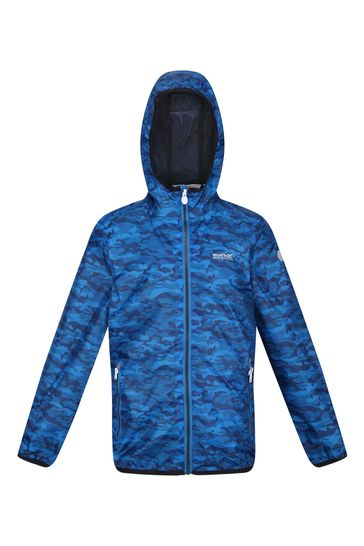 Regatta Blue Printed Lever Waterproof Shell Jacket