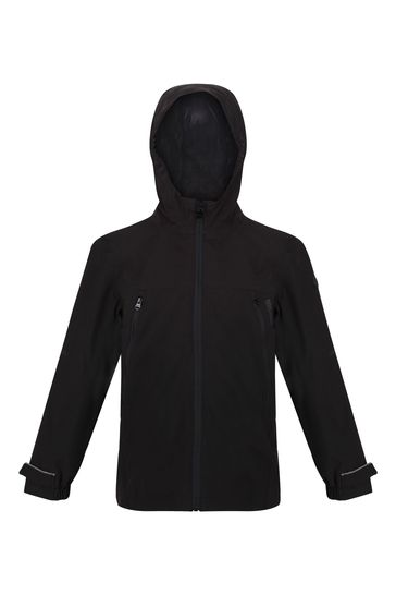 Regatta Junior Black Pulton Waterproof Jacket