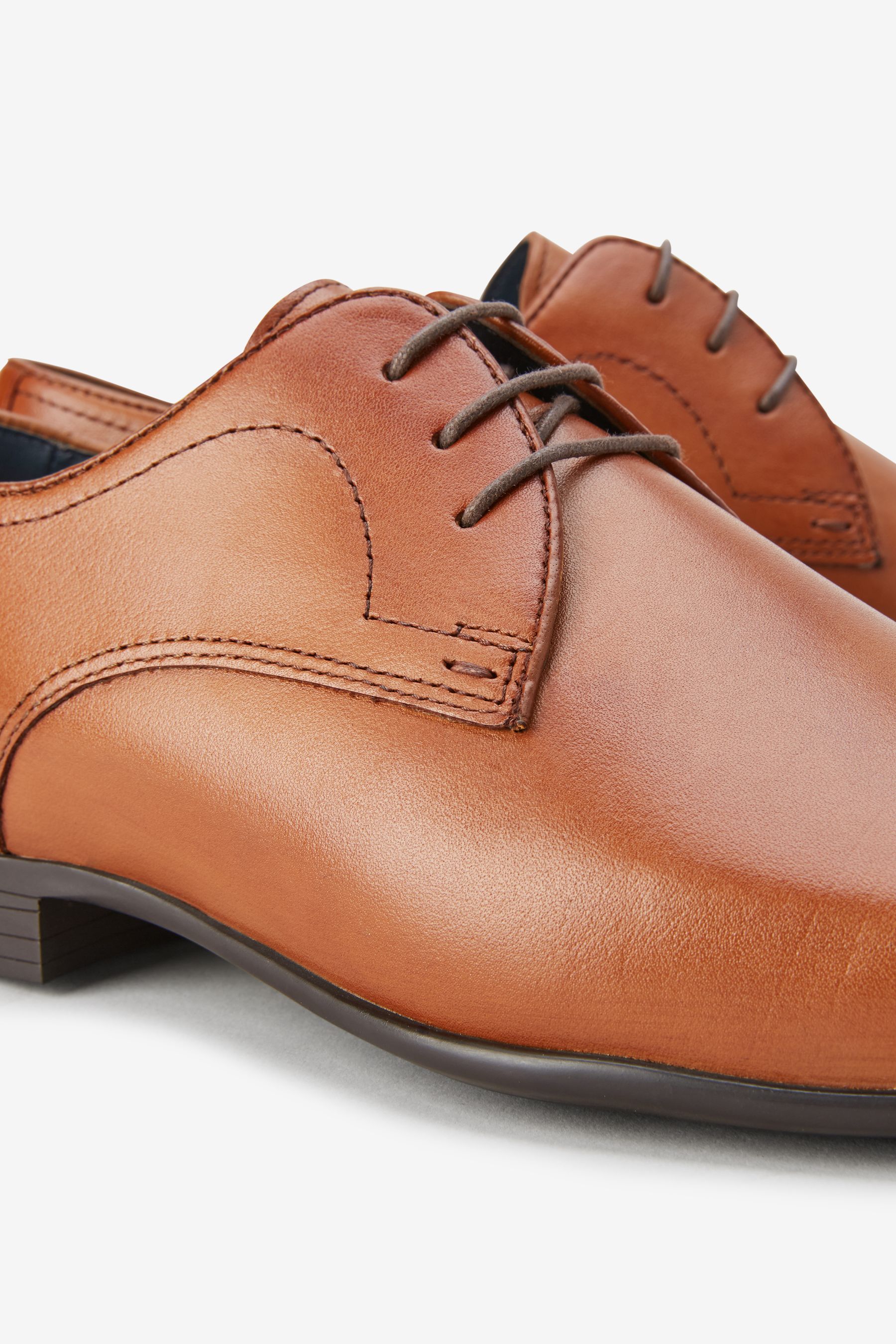 Leather Plain Derby Shoes Regular Fit