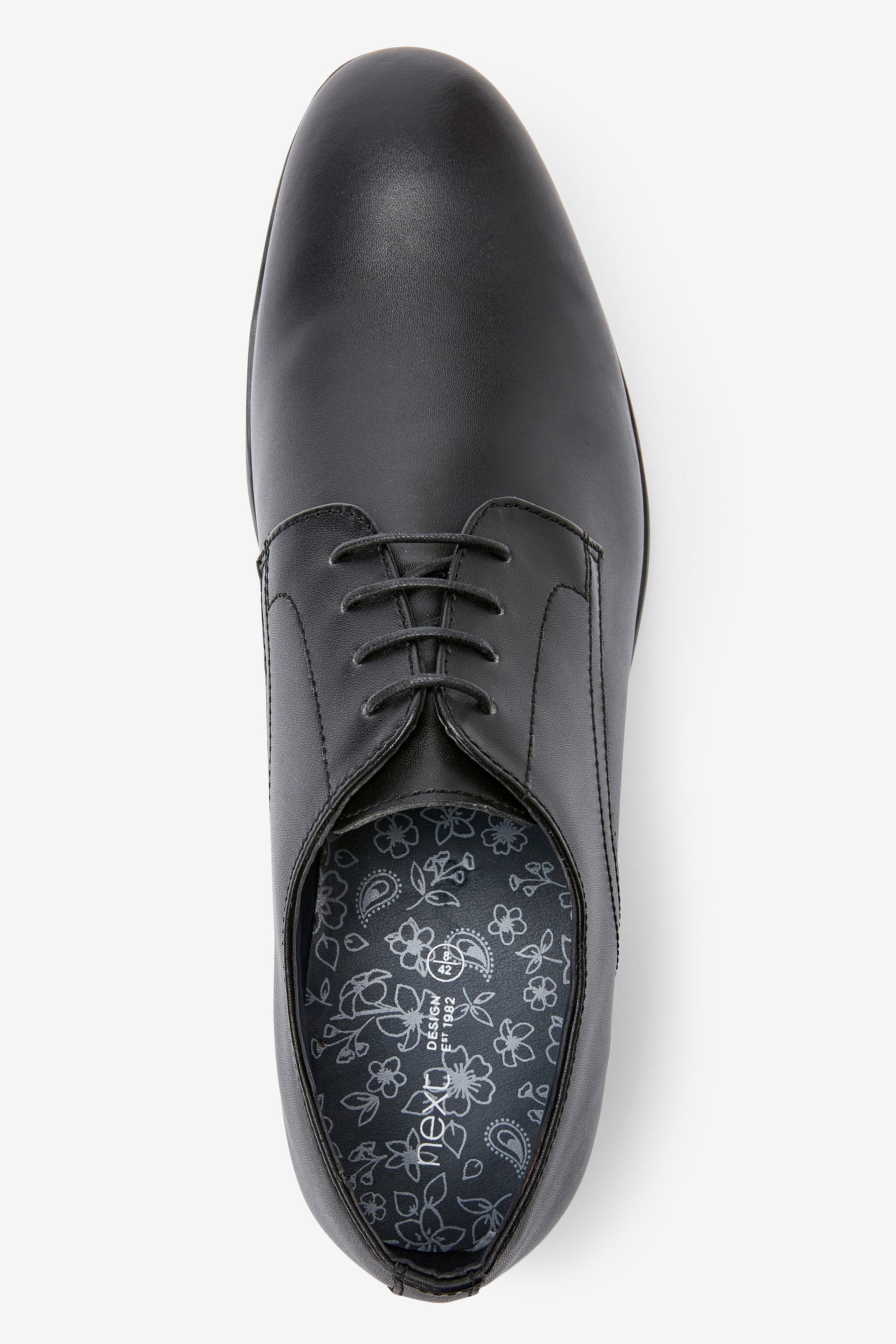 Round Toe Leather Derby Shoes