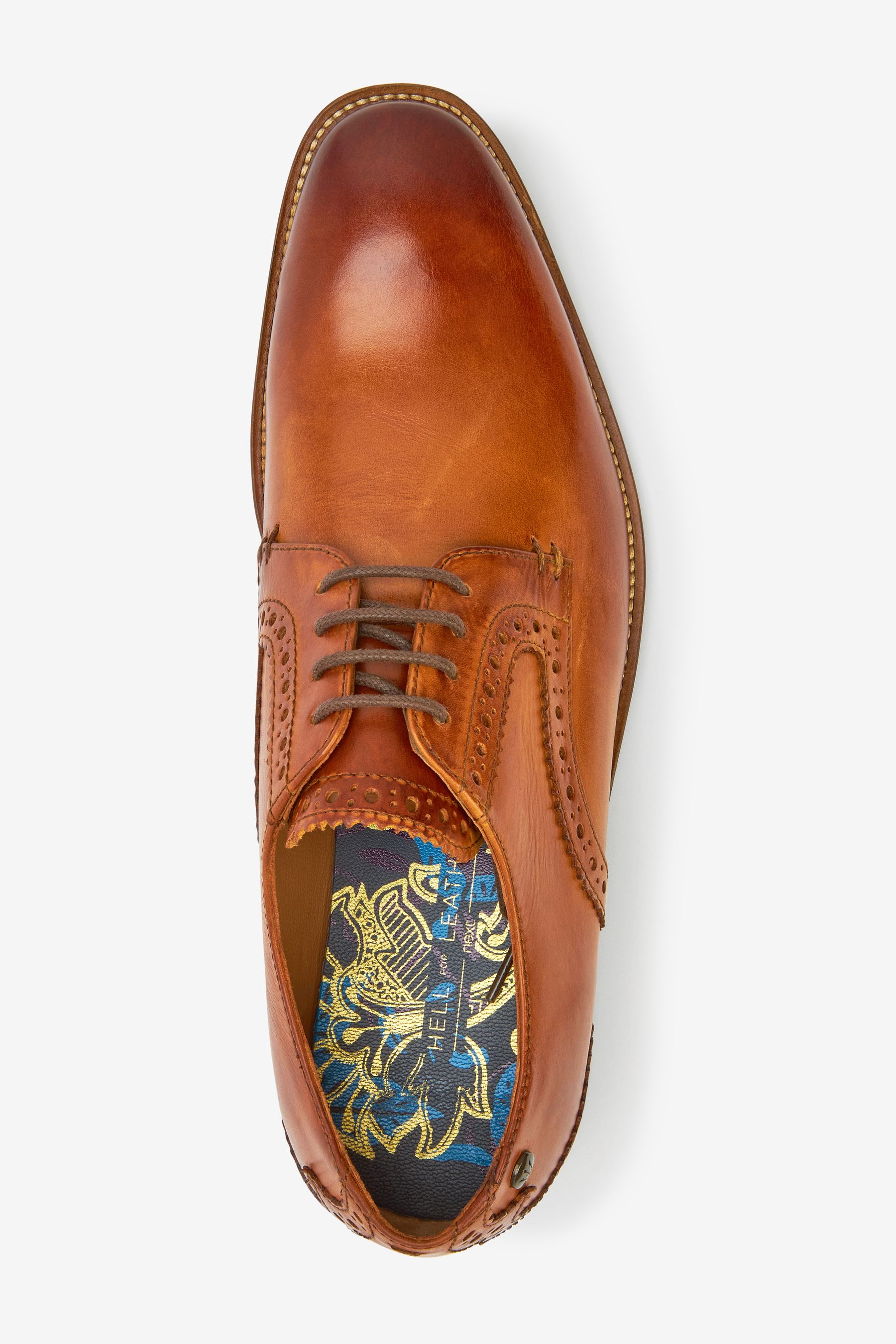 Leather Contrast Sole Derby Shoes