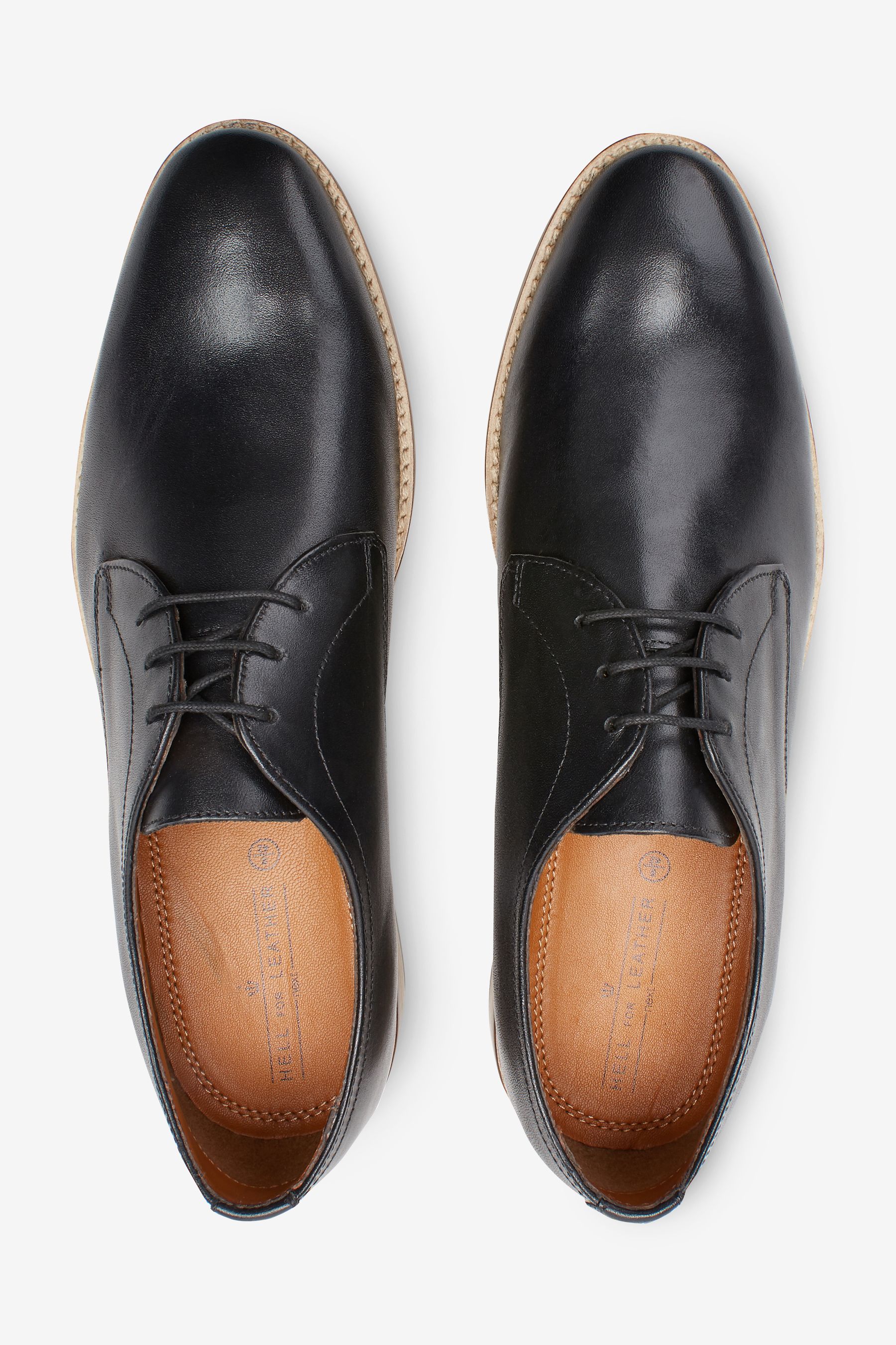 Contrast Sole Leather Derby Shoes Regular Fit