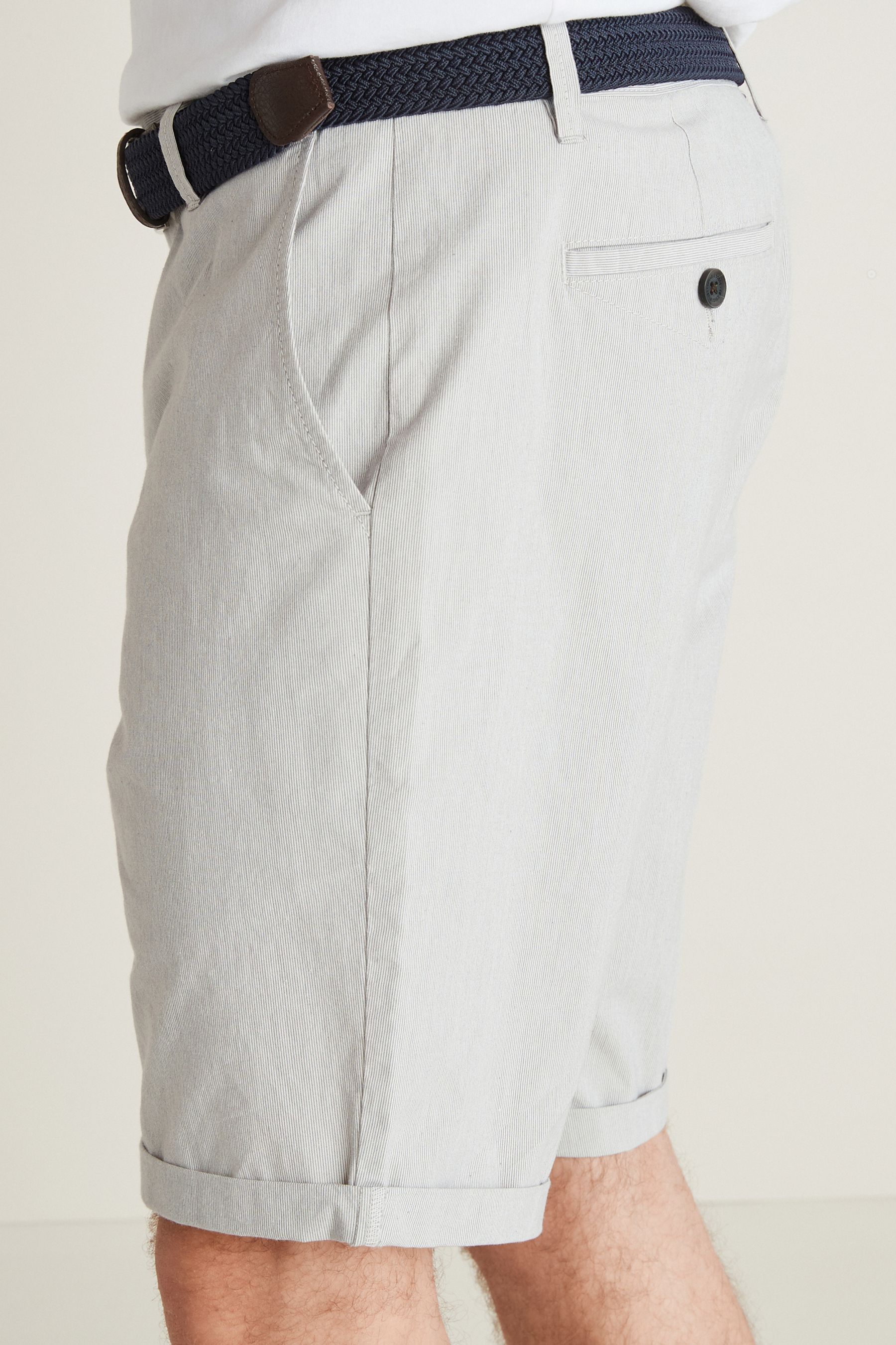 Belted Chino Shorts With Stretch