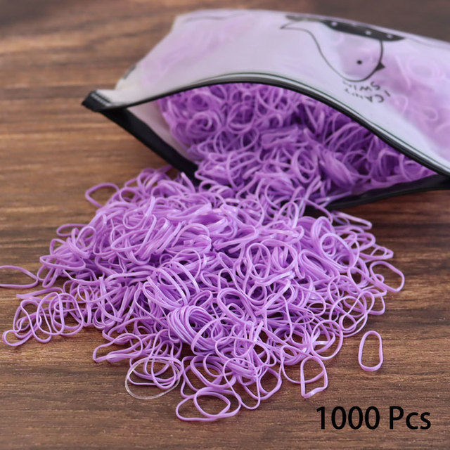 1000pcs Disposable Rubber Band Hairband For Kids Ponytail Hair Ties Colorful Elastic Hair Bands Baby Hair Accessories