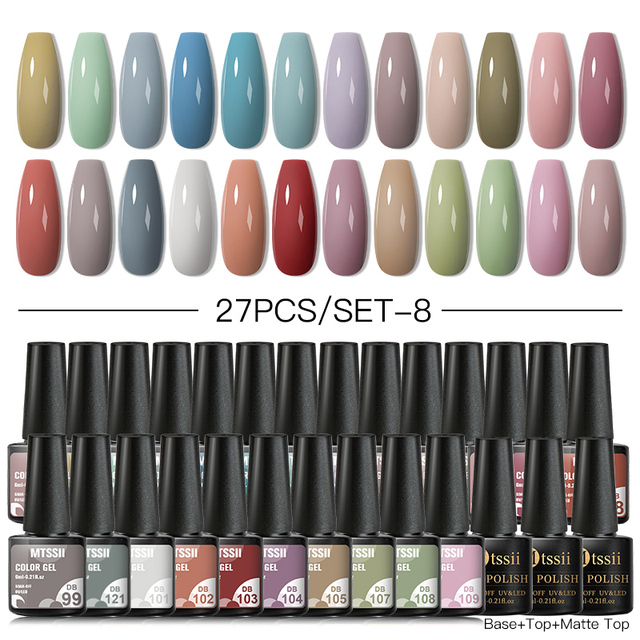 Mtssii 24/25/40/60pcs Gel Nail Polish Set Color Gel Semi Permanent UV Led Varnish Nail Art Design Soak Off Gel Set Nail Gel Set