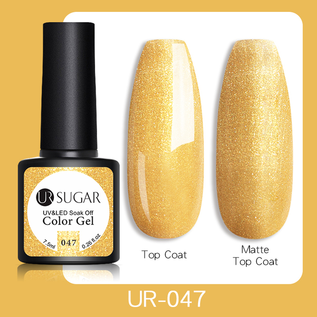 UR SUGAR 7.5ml Glitter UV Gel Polish Bling Sequins Rose Gold Silver Soak Off Manicure Nail UV Gel Polish Lacquer Base