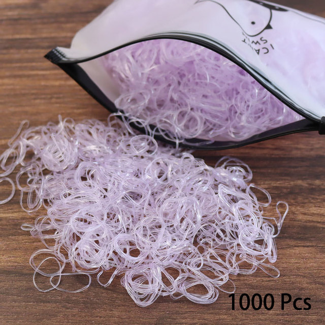 1000pcs Disposable Rubber Band Hairband For Kids Ponytail Hair Ties Colorful Elastic Hair Bands Baby Hair Accessories