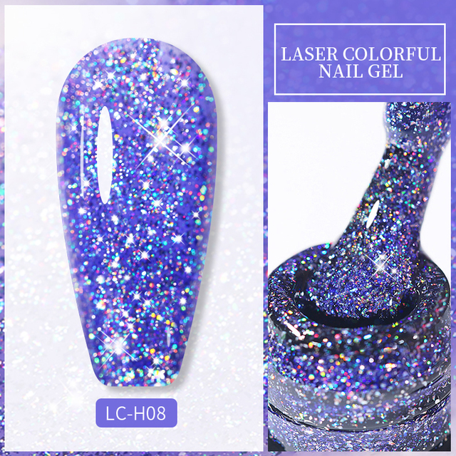 LILYCUTE 7ml Glitter Gel Nail Polish Laser Sequins Soak Off UV Gel Semi Permanent Colored Nails Gel Polish DIY Nail Art Esmalte