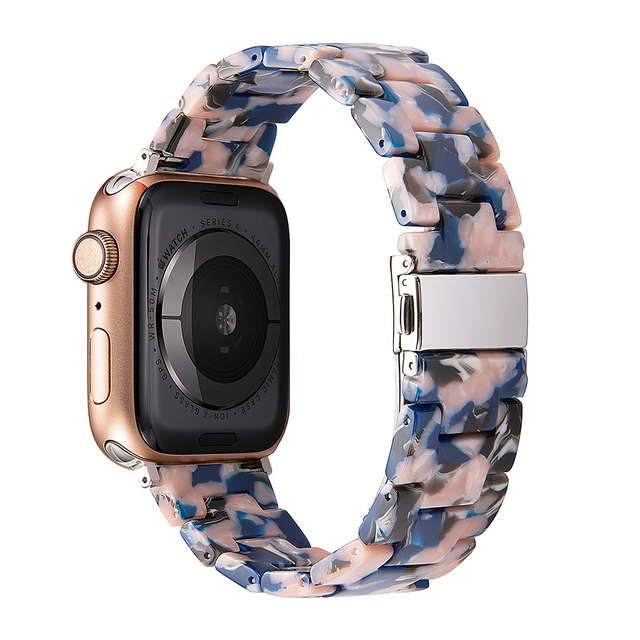 resin watches for apple watch 7 6 5 band 44mm iwatch 42mm series 4 3 2 wrist strap accessories loop 40mm replacement bracelet