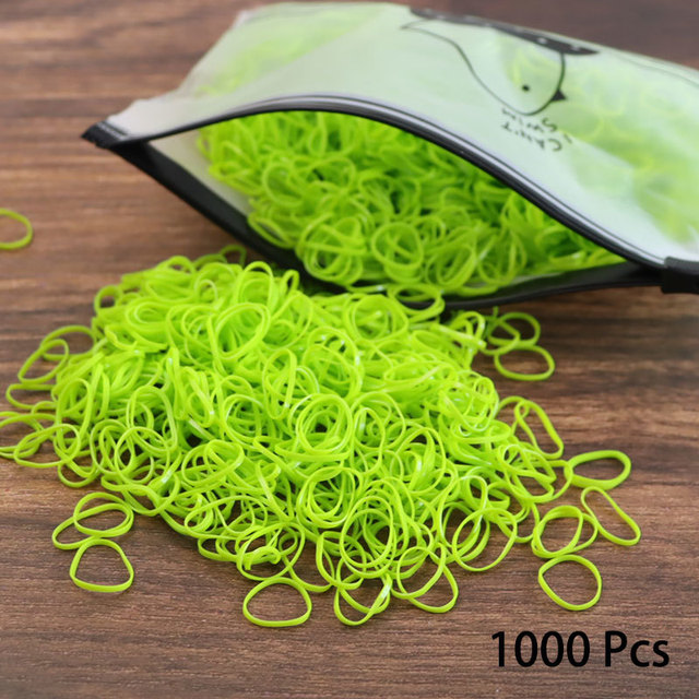 1000pcs Elastic Hair Bands Ponytail Hairband Colorful Rubber Band Scrunchies Disposable Baby Hair Accessories Cute Hair Ties