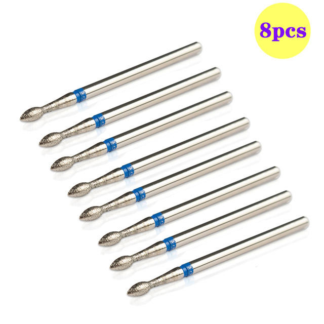 8pcs Diamond Milling Cutter for Manicure Set Nail Drill Bits Accessories Nozzles for Manicure Cutters Pedicure Sanding Nail File