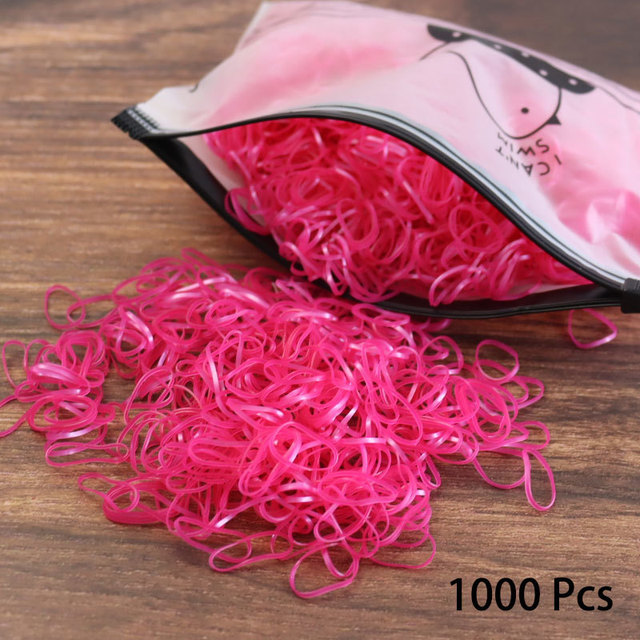 1000pcs Disposable Rubber Band Hairband For Kids Ponytail Hair Ties Colorful Elastic Hair Bands Baby Hair Accessories