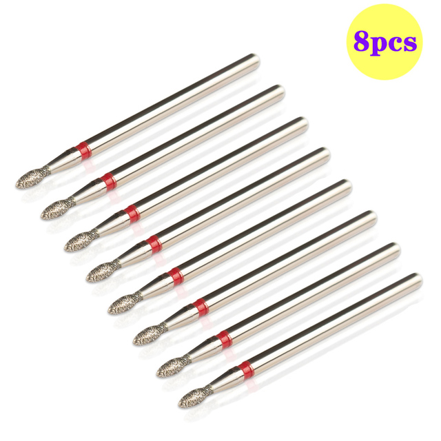 8pcs Diamond Milling Cutter for Manicure Set Nail Drill Bits Accessories Nozzles for Manicure Cutters Pedicure Sanding Nail File