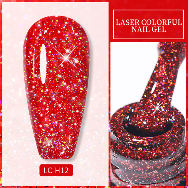 LILYCUTE 7ml Glitter Gel Nail Polish Laser Sequins Soak Off UV Gel Semi Permanent Colored Nails Gel Polish DIY Nail Art Esmalte