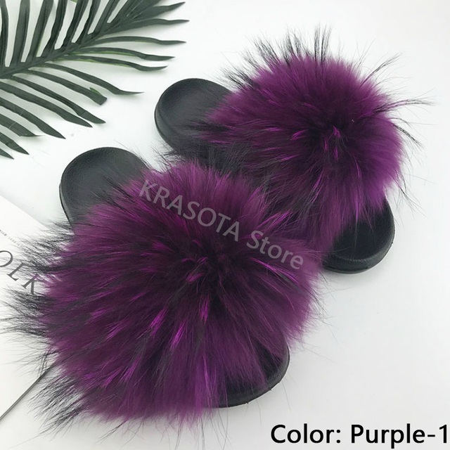 Natural Fur Slippers Women Home Fluffy Slippers House Furry Slides Luxury Summer Flip Flops with Real Fur Wholesale Dropshipping