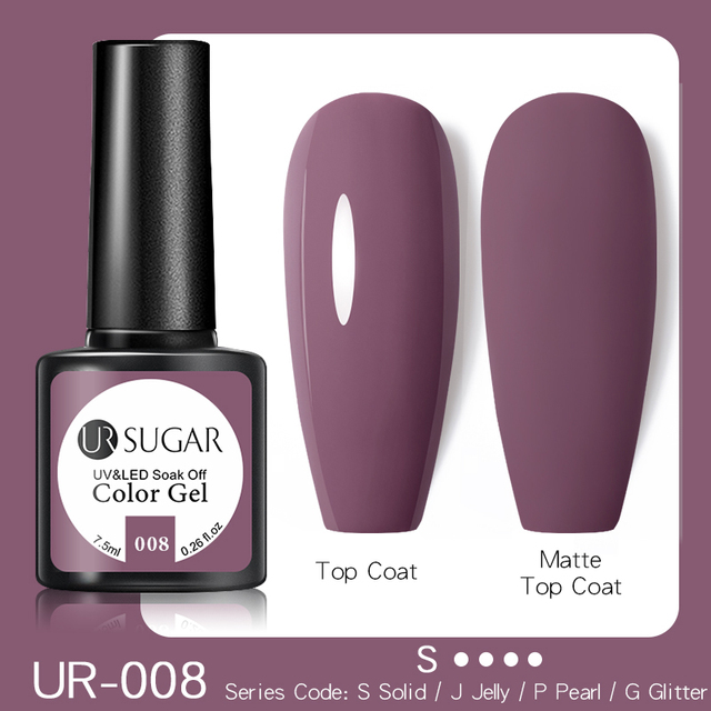 ur sugar 7.5ml purple color gel nail polish matte top coat semi permanent soak off nail art uv gel varnish all for manicure