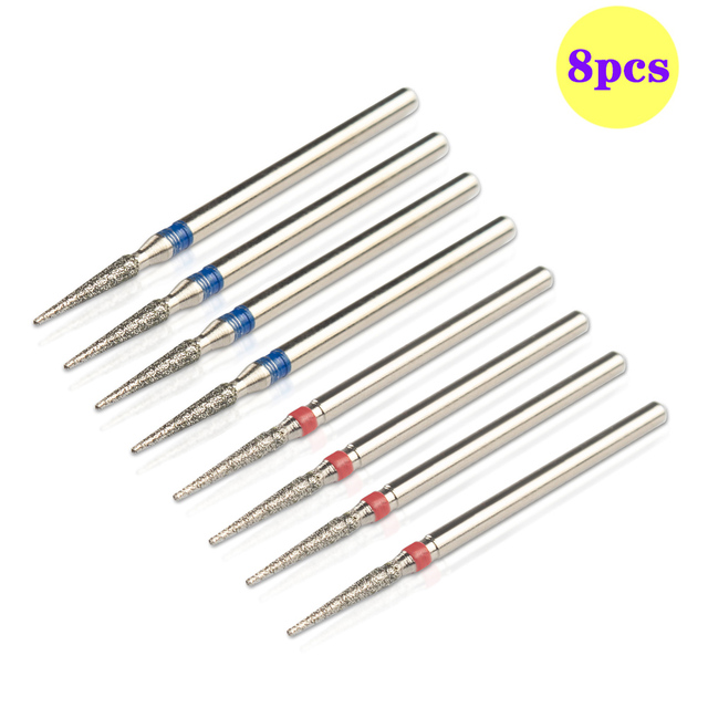 8pcs Diamond Milling Cutter for Manicure Set Nail Drill Bits Accessories Nozzles for Manicure Cutters Pedicure Sanding Nail File