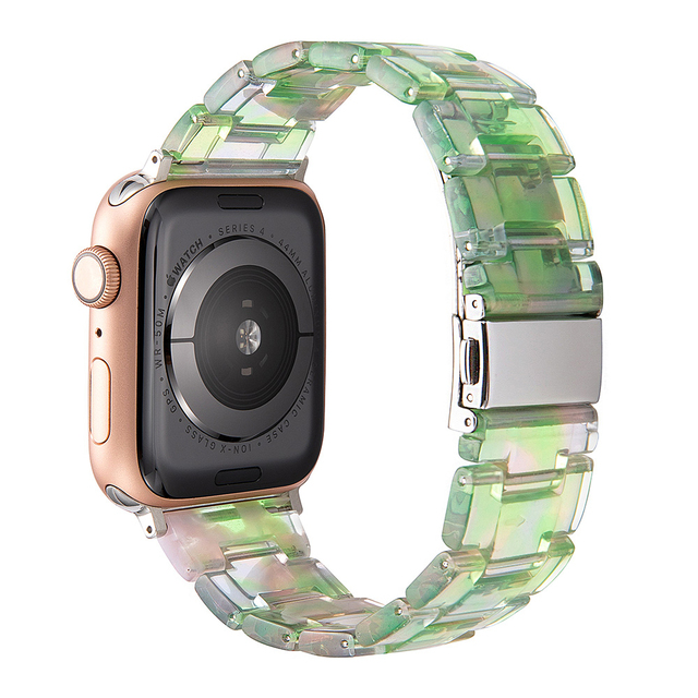 resin watches for apple watch 7 6 5 band 44mm iwatch 42mm series 4 3 2 wrist strap accessories loop 40mm replacement bracelet