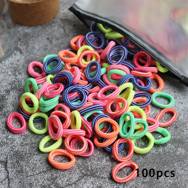 Toddler Hair Bands Baby Girl Children Headbands Colorful Elastic Hair Tie Nylon Scrunchie Hair Rope 50/100pcs Hair Accessories