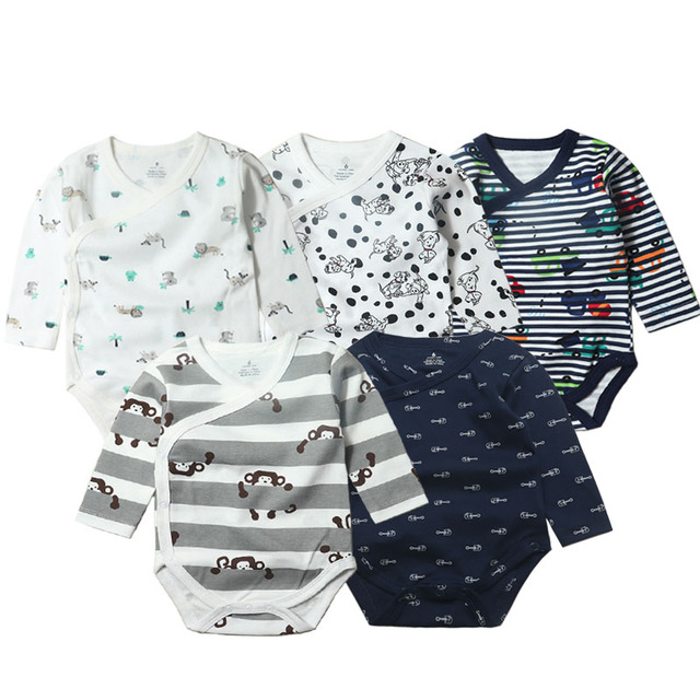 5pcs/lot Baby Bodysuits Autumn Newborn 100% Cotton Body Baby Long Sleeve Underwear Infant Jumpsuits Boys Girls Pajamas Clothes