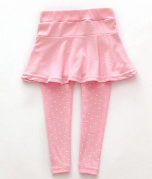 girls leggings baby girls skirt-pants baby fleece pants girls spring/autumn warm pants 2-7 years old girls pants with little dot