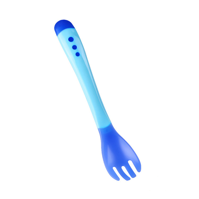 1pc Baby Soft Temperature Sensing Spoon Baby Safety Learning Fork Spoon Children Kids Boy Girl Food Feeding Utensils Tool