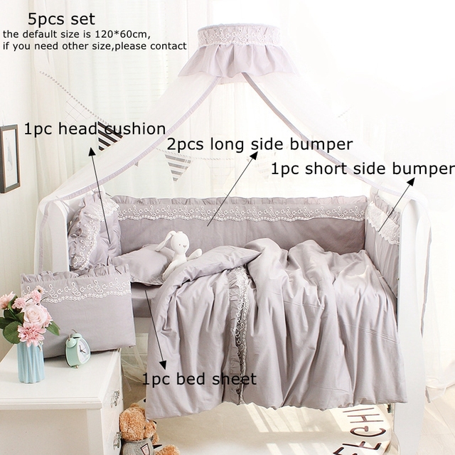 Baby bed around cradle protector lace bumper princess pattern solid color cotton bed sheet bedspreads four seasons universal