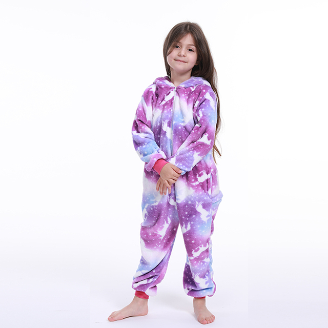 flannel unicorn for kids pajamas boys girls sleepwear children panda jumpsuit kids oneise for jumpsuit licorn