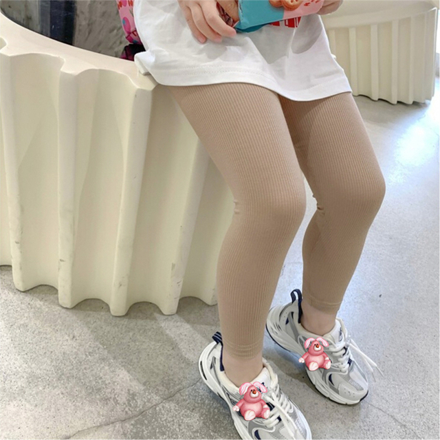 2022 Spring Girls Leggings Kids Cotton High Quality Skinny Pants Children Soft Stripe Legging Casual Girl Elastic Trousers