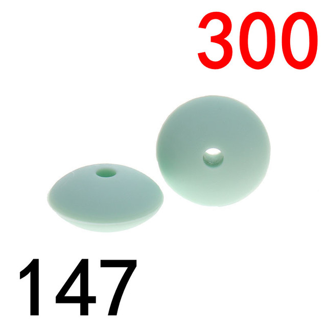 300pcs Silicone Flat Beads 12*6mm Chew Baby Teething Beads Lentil DIY Pacifier String Pearl Baby Toys Nurse Gift BPA Free