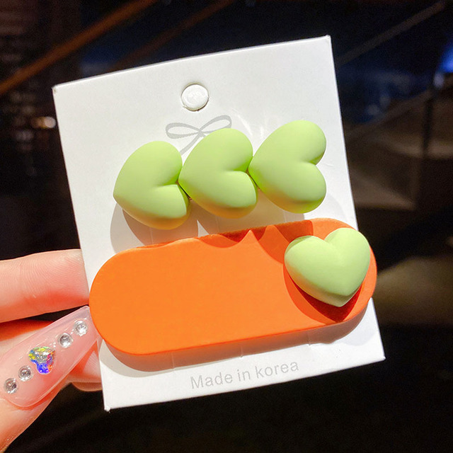 2pcs Macaron Colorful Baby Girls Hair Clips Cute Heart BB Clip Korean Fashion Kawaii Kids Princess Hair Waves Hair Accessories