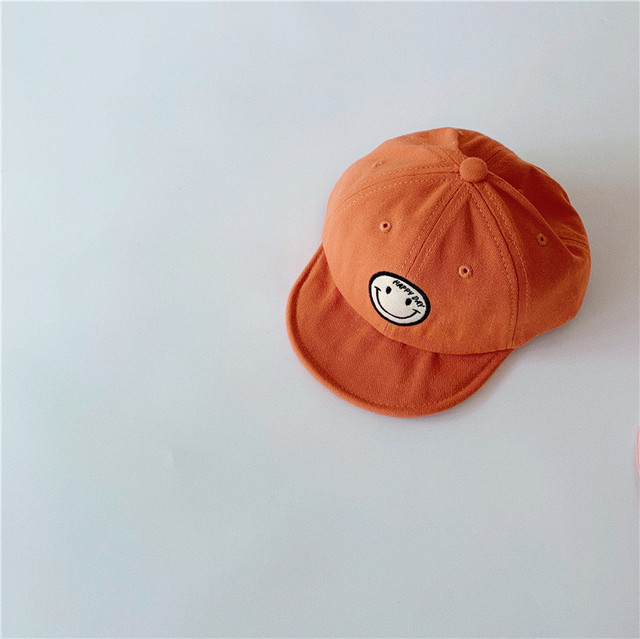 MILANCEL 2022 Spring New Kids Cap Embroidered Baseball Cap Smiley Boys and Girls Soft Brim Sunhat