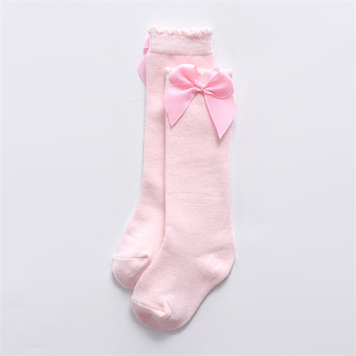 Cotton Pantyhose for Girls Big Bow Knee High Long Socks for Kids No Slip Princess Children Tights Autumn Winter Style