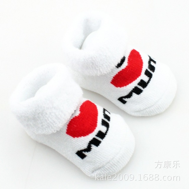 Spring Autumn Baby Cotton Socks Soft Cute Love Mama Girls Boys Floor Socks for 0-6 Months Newborn Baby Stripe Newborn Stuff