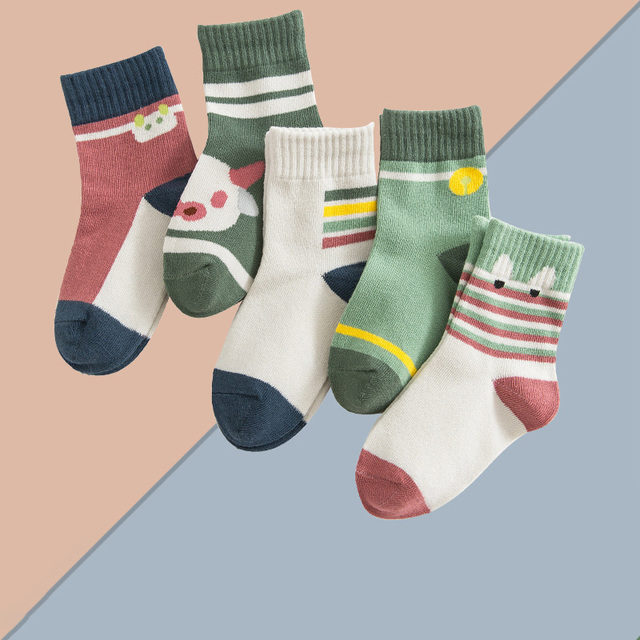 5 pairs soft cotton children socks cute cartoon print kids socks newborn baby boy socks casual girls boys socks 1 to 12 years