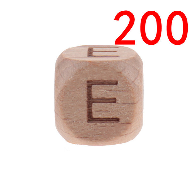 200pcs 12mm Beech Wooden Beads For Baby Wood Letters Bead Baby Teether Diy Beads With Silicone Teether Letters Alphabet