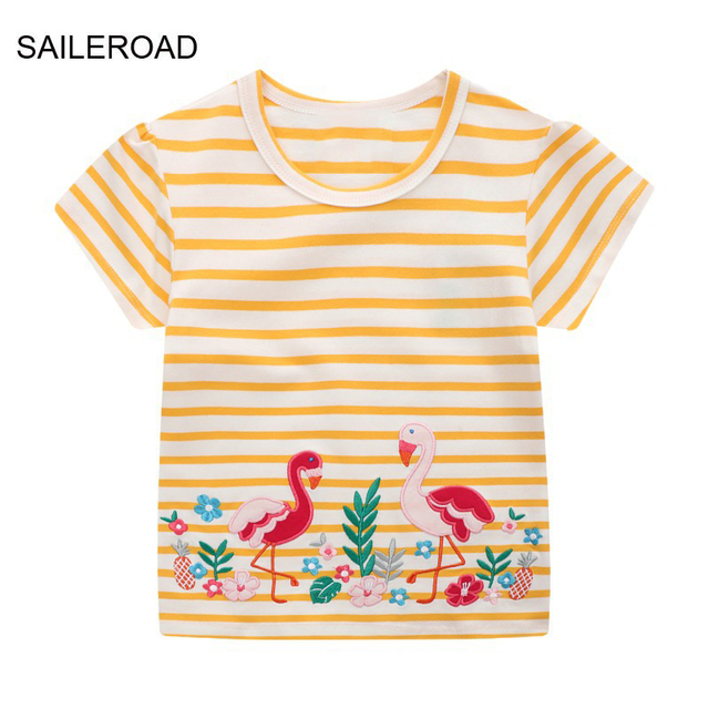 Seieroad Baby Girls 2-7 Years Animation Short Sleeve Cotton T-Shirt For Boys T Shirt Tops