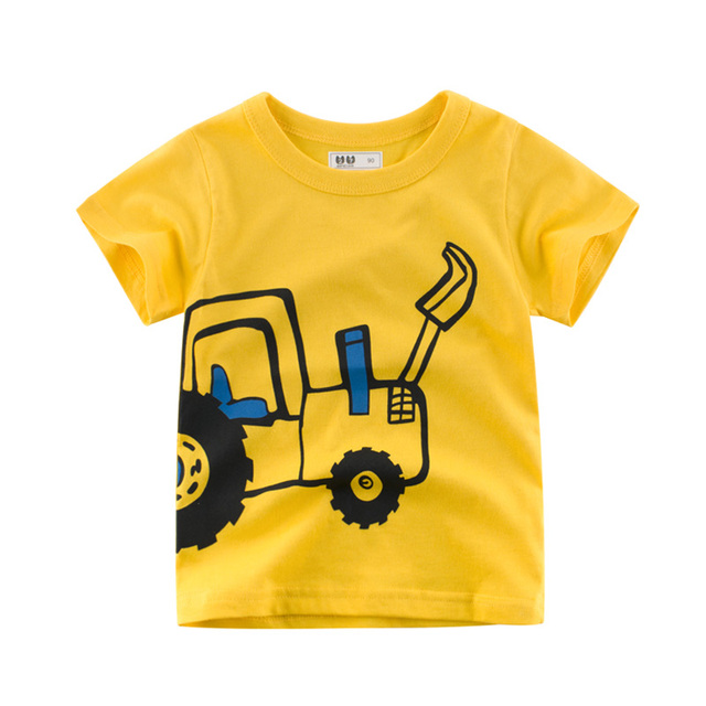 2-8 years old children's summer T-shirt, children's clothing, short-sleeved T-shirt, cartoon car T-shirt, children's cotton T-shirt