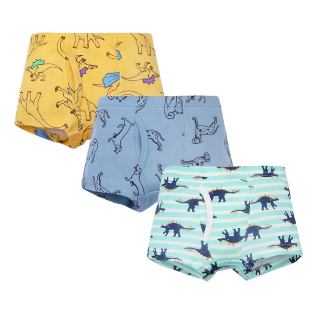 3pcs/set Cartoon Dinosaur Cotton Boys Boxer Underpants Children Panties Warm Cartoon Underwear Kids Panty Shorts 3-10 Years