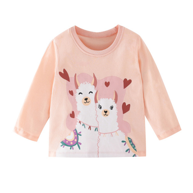 Little maven baby girls T-shirt long sleeve cotton soft autumn clothes lovely flower and fox for baby girls kids 2 to 7 years