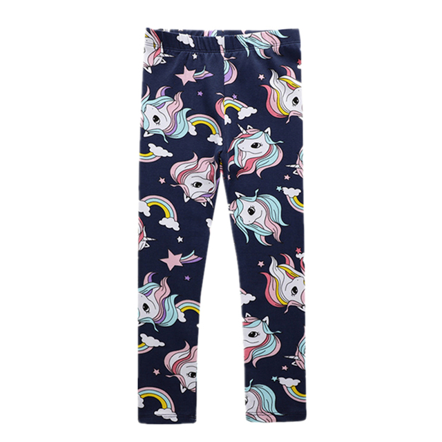 2022 Cotton Unicorn Print Children Leggings Children Leggings Breathable Elastic Trousers Spring Girls 2-8 Years Trousers