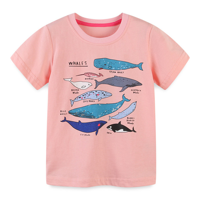 Little maven baby boys summer clothes lovely shark and whale cotton T-shirt baby boy boys kids 2-7 years