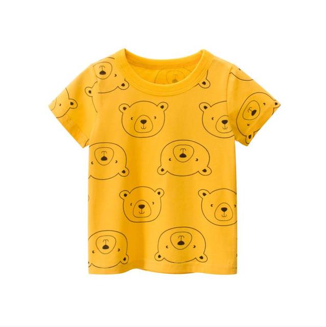 summer new shirt for boys girls boys cotton t-shirts tee baby short sleeve tshirt cartoon animal tops funny print children clothes