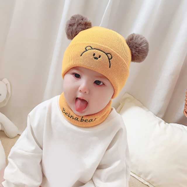 Cartoon Wool Knitted Cute Beanies Hat Fashion Baby Kids Knitted Winter Hat Cute High Elastic Warm Hat for Girls Boys