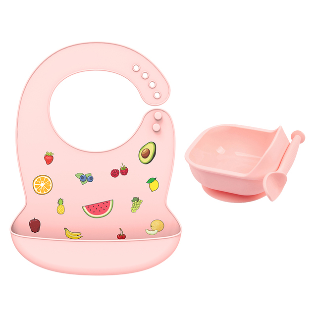 LOFCA 1 Set Baby Silicone Feeding Bowl Food Grade Liquid-Proof Suction Rotating Bowl Learning Dishes Tableware Children Plate