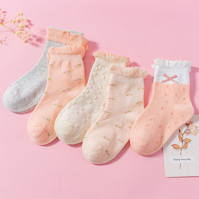 New 2021 5 Pairs Baby Socks Boys Girls Round Socks Fashion Comfortable Cotton Sock Baby Sock Clothes Gift Baby Socks