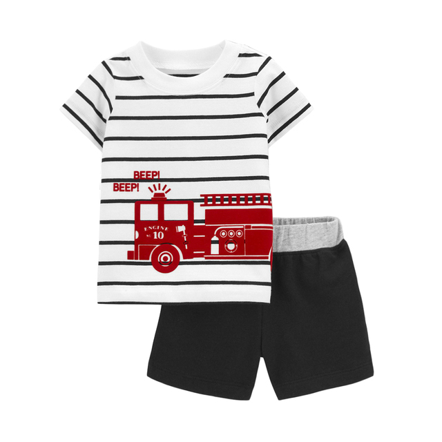 Summer Boys Gentleman Infant Clothing Set Newborn Sportswear Boys Outfits Toddler Outfits Boys Polo Shirts Sports Pants