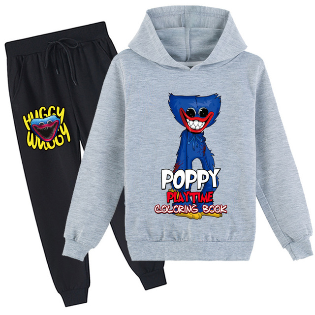 Kissy Messi Poppy Play Costume Kids Horror Clothes Baby Boys Harajuku Huggy Wuggy Hoodie Pants 2pcs Sets Teen Girls Clothes